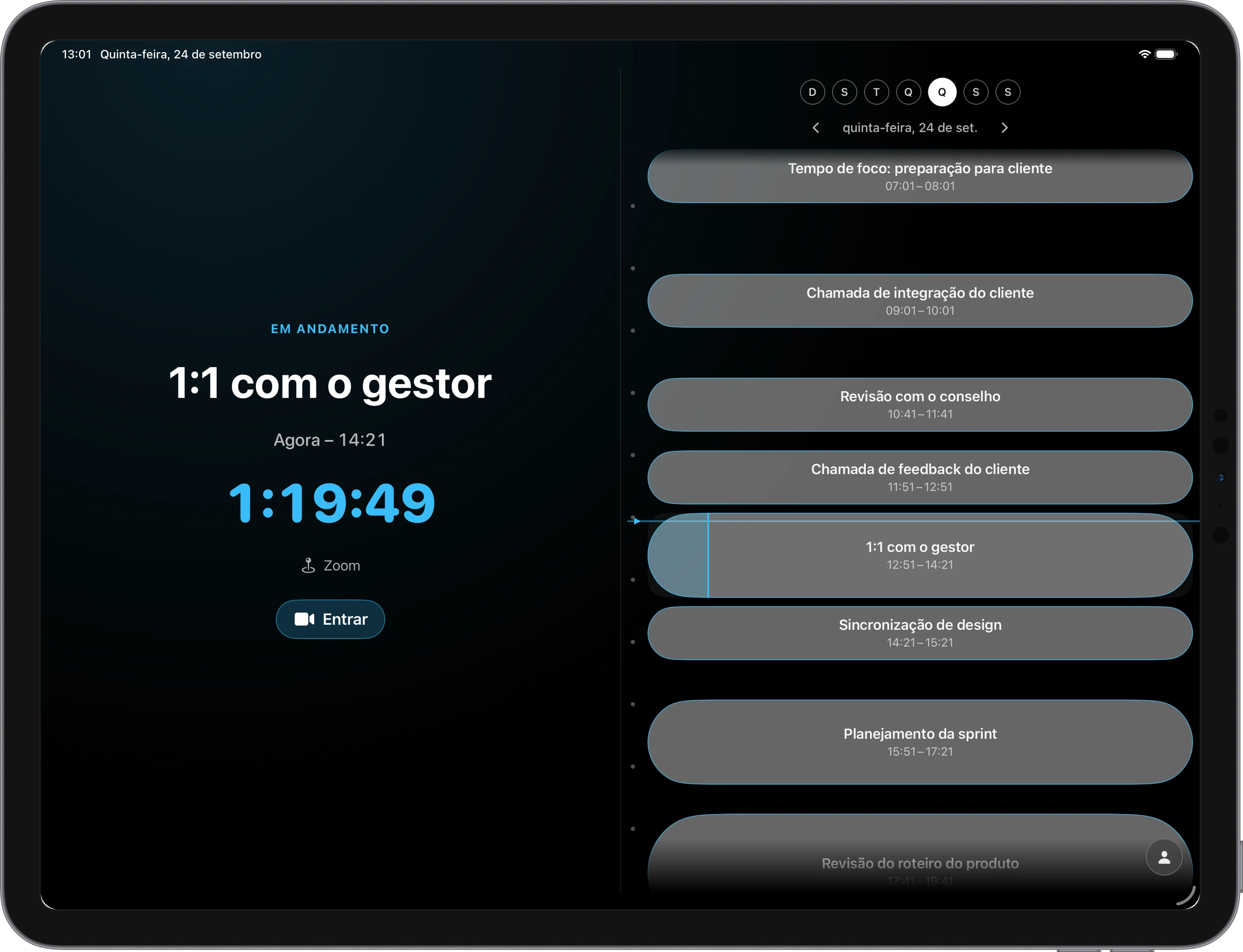 Ahem para iOS no iPad com seu layout adaptado